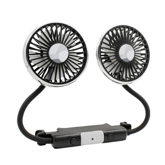 Auto-Doppellüfter 360° drehbar, 12V/24V, 3 Geschwindigkeiten, USB, Kühlung