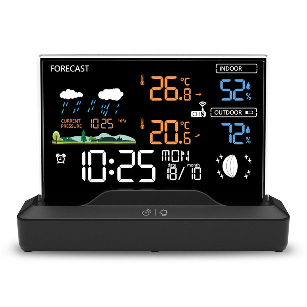Weather Forecast Clock Electronic Indoor Temperature Humidity Meter RF Wireless Alarm Clock Weather Station