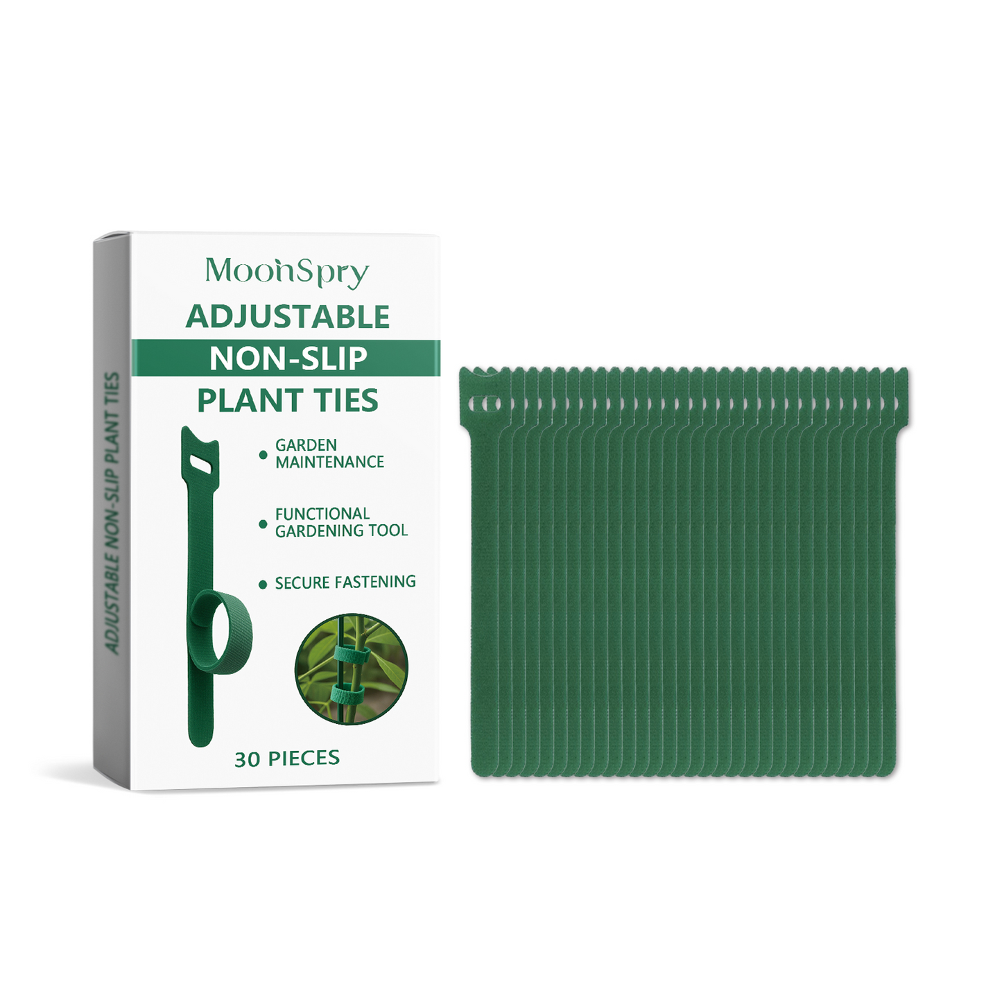 MOONSPRY 30Pcs Plant Ties Magic Tape Adjustable Garden Straps for Indoor Outdoor Plant Support