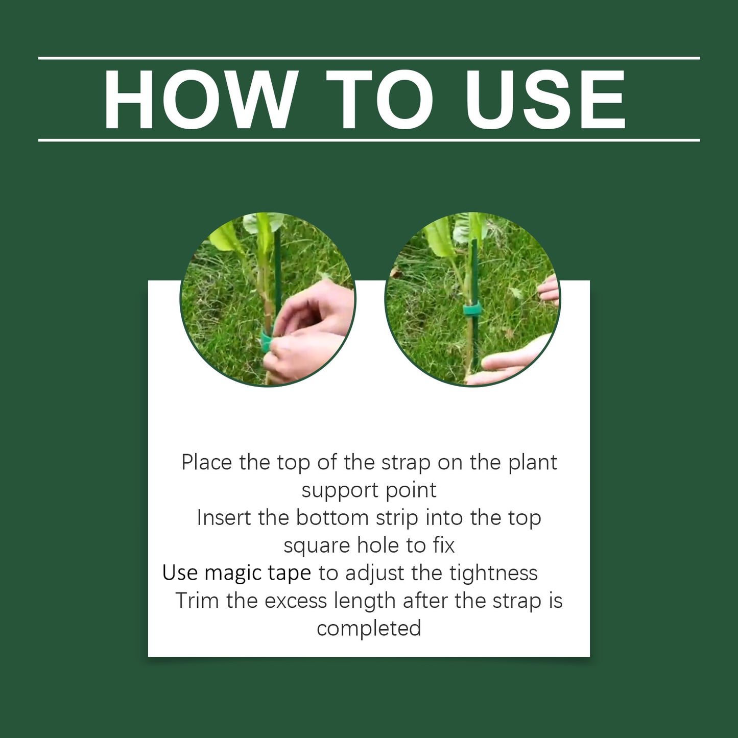 MOONSPRY 30Pcs Plant Ties Magic Tape Adjustable Garden Straps for Indoor Outdoor Plant Support