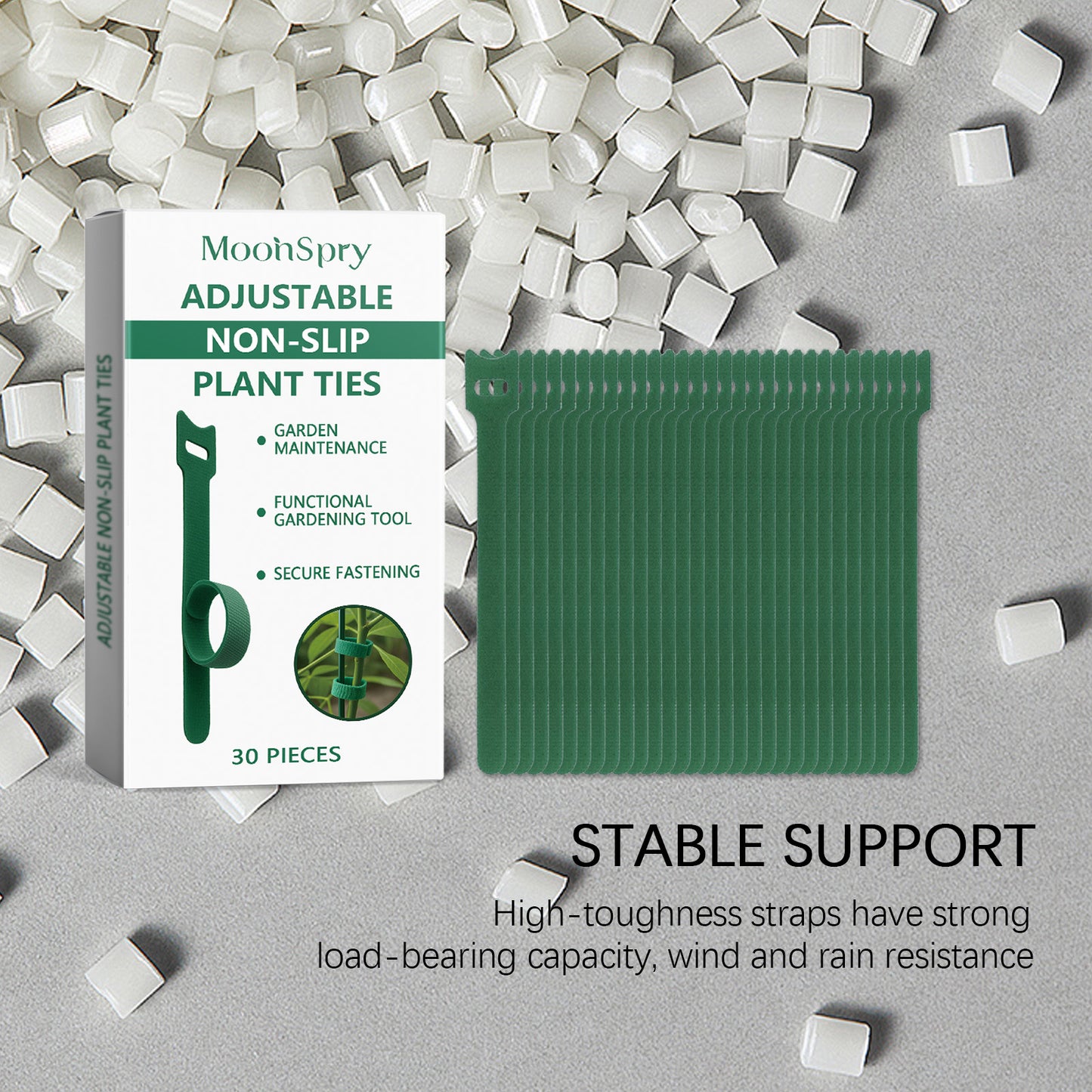 MOONSPRY 30Pcs Plant Ties Magic Tape Adjustable Garden Straps for Indoor Outdoor Plant Support