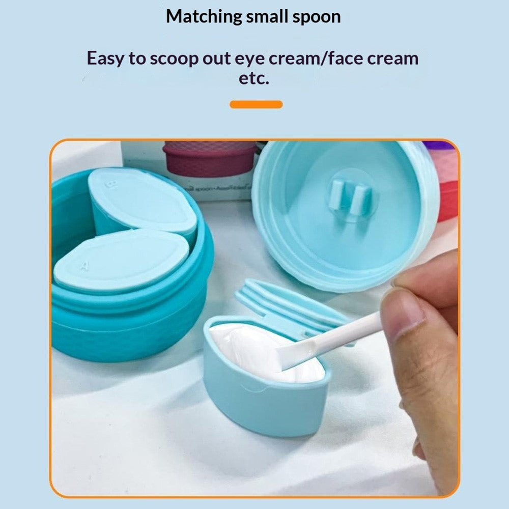 3+1 Silicone Beauty Dispenser Travel Cosmetic Container with 3Pcs Removable Inner Dispensers for Skincare Cream Pills