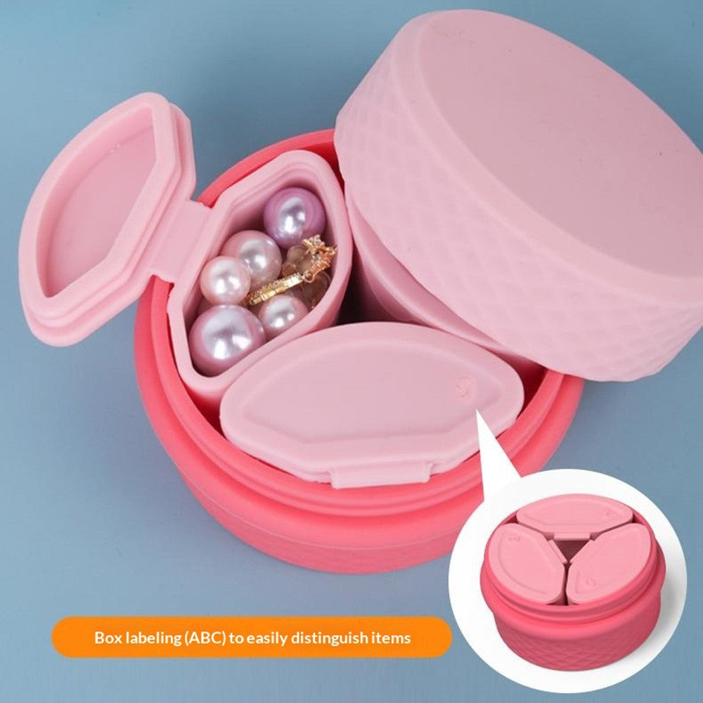 3+1 Silicone Beauty Dispenser Travel Cosmetic Container with 3Pcs Removable Inner Dispensers for Skincare Cream Pills