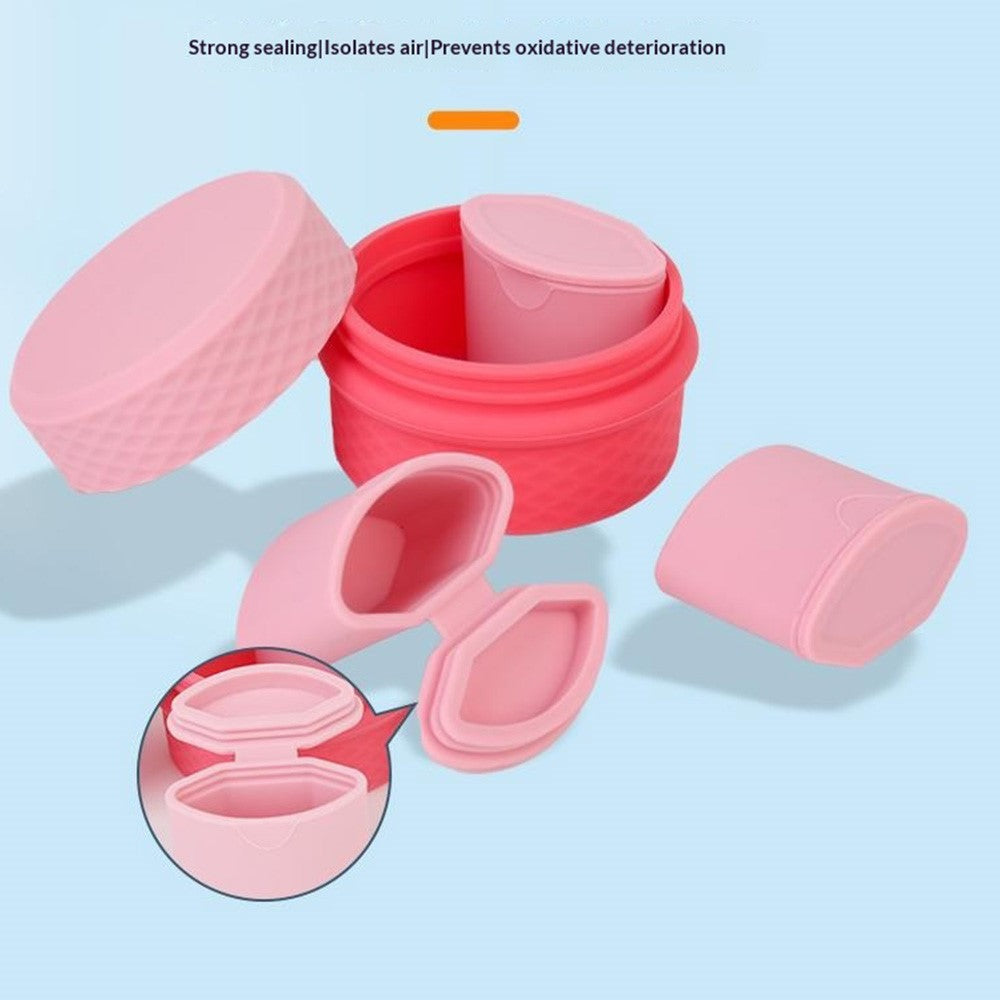 3+1 Silicone Beauty Dispenser Travel Cosmetic Container with 3Pcs Removable Inner Dispensers for Skincare Cream Pills