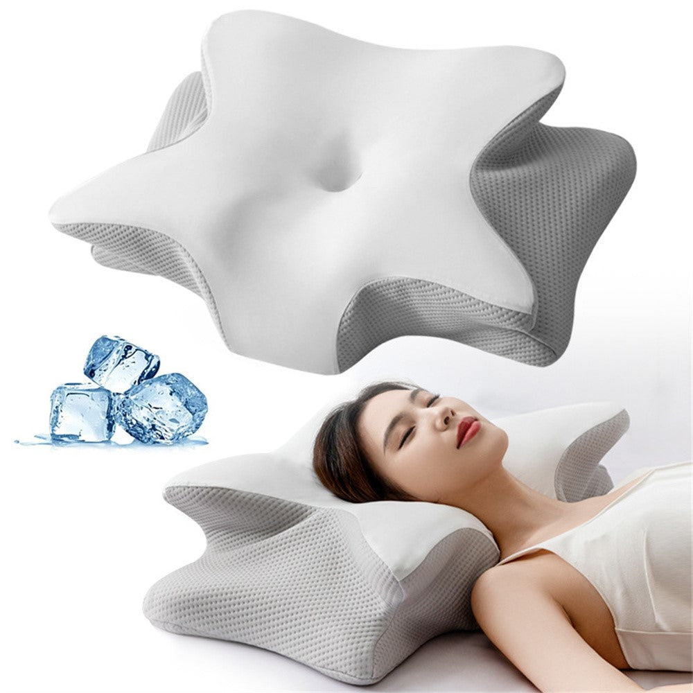 Small Size 60x40x13cm Butterfly Shape Memory Foam Pillow with Removable Cover Ergonomic Cervical Support Neck Pillow