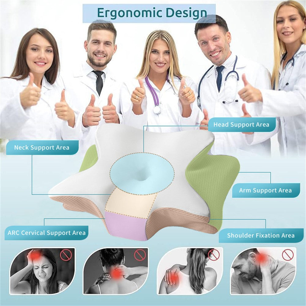 Small Size 60x40x13cm Butterfly Shape Memory Foam Pillow with Removable Cover Ergonomic Cervical Support Neck Pillow