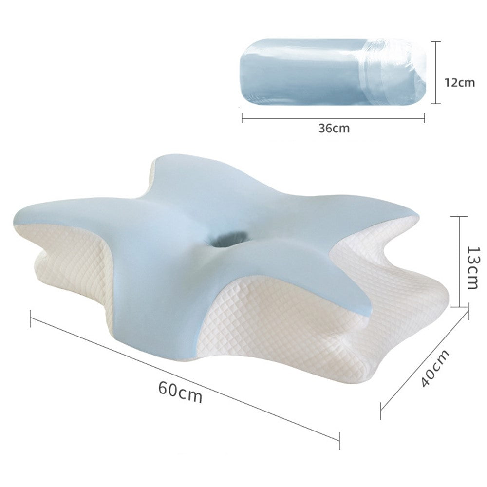 Small Size 60x40x13cm Butterfly Shape Memory Foam Pillow with Removable Cover Ergonomic Cervical Support Neck Pillow