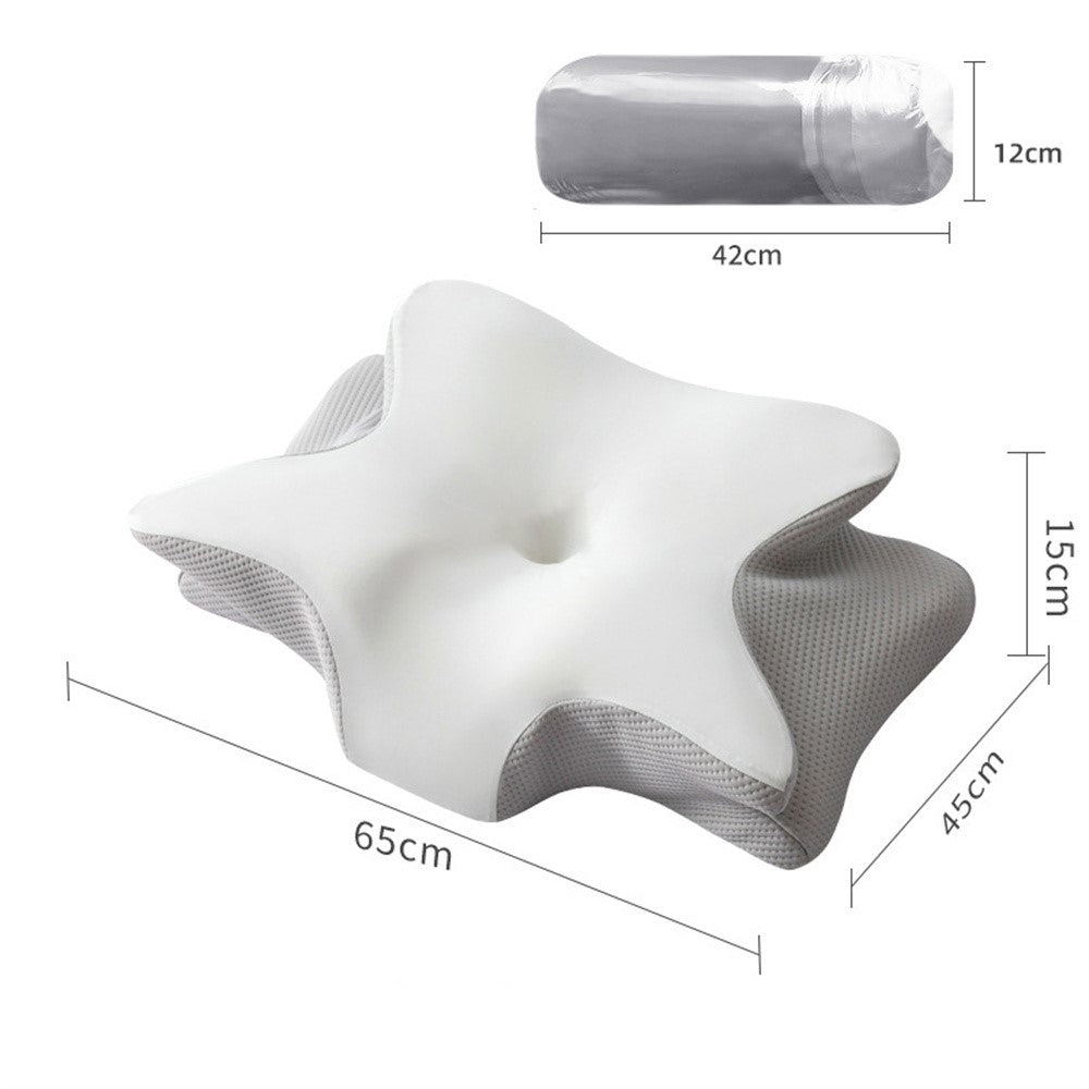 Large Size 65x45x15cm Butterfly Shape Memory Foam Pillow with Removable Cover Ergonomic Cervical Support Neck Pillo