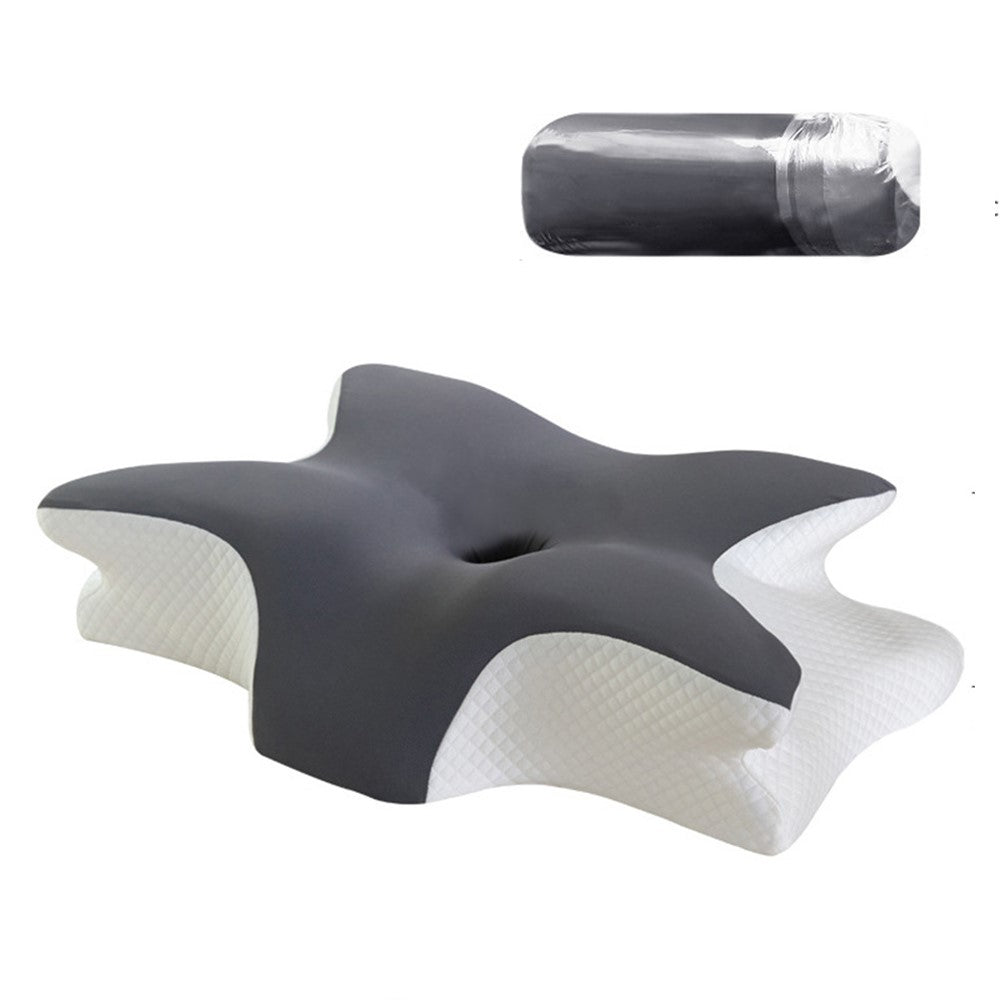 Large Size 65x45x15cm Butterfly Shape Memory Foam Pillow with Removable Cover Ergonomic Cervical Support Neck Pillo