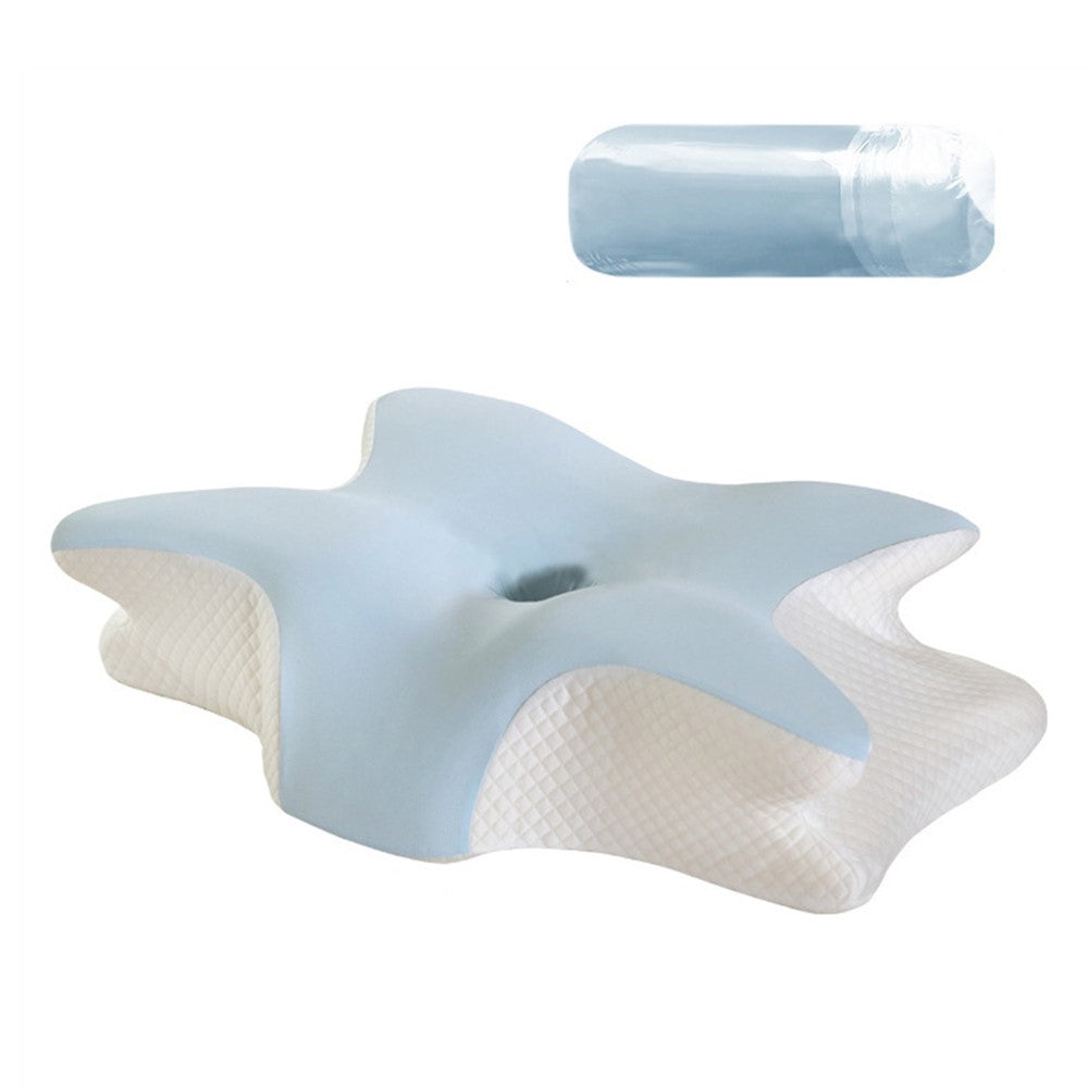 Large Size 65x45x15cm Butterfly Shape Memory Foam Pillow with Removable Cover Ergonomic Cervical Support Neck Pillo