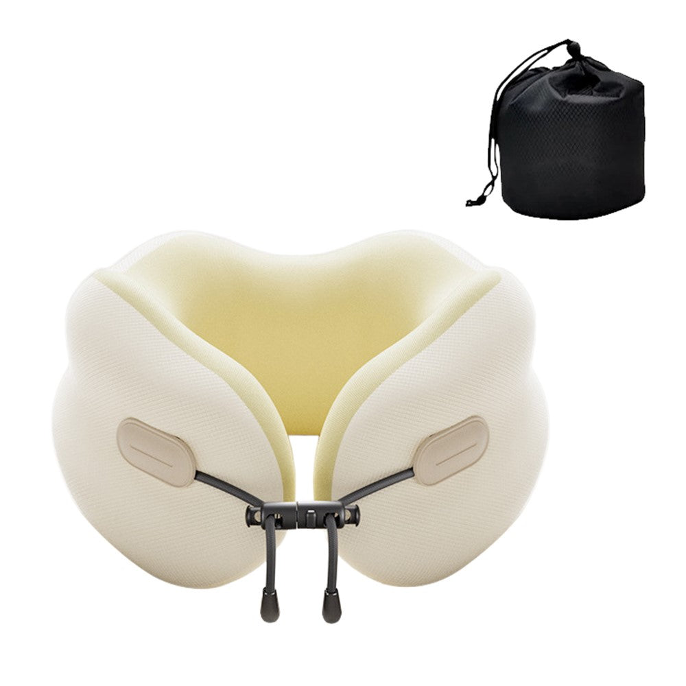 20x20x13cm Standard Size Memory Foam U-Shaped Travel Pillow Portable Neck Support Pillow with Storage Bag for Airplane Office