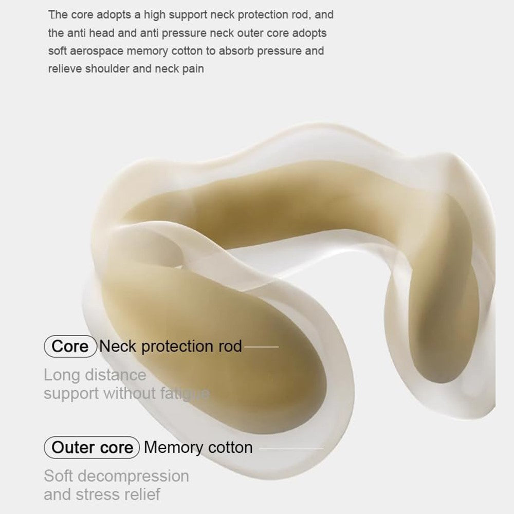 20x20x13cm Standard Size Memory Foam U-Shaped Travel Pillow Portable Neck Support Pillow with Storage Bag for Airplane Office
