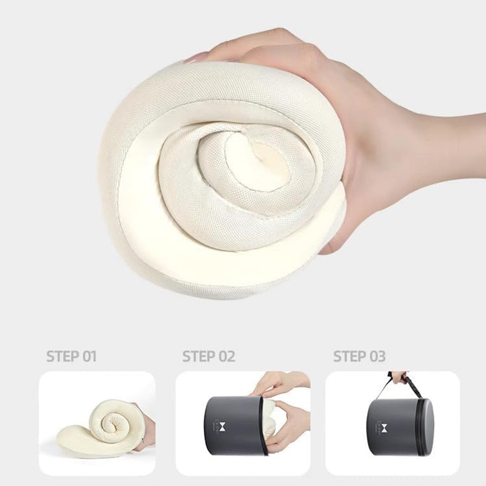 20x20x13cm Standard Size Memory Foam U-Shaped Travel Pillow Portable Neck Support Pillow with Storage Bag for Airplane Office