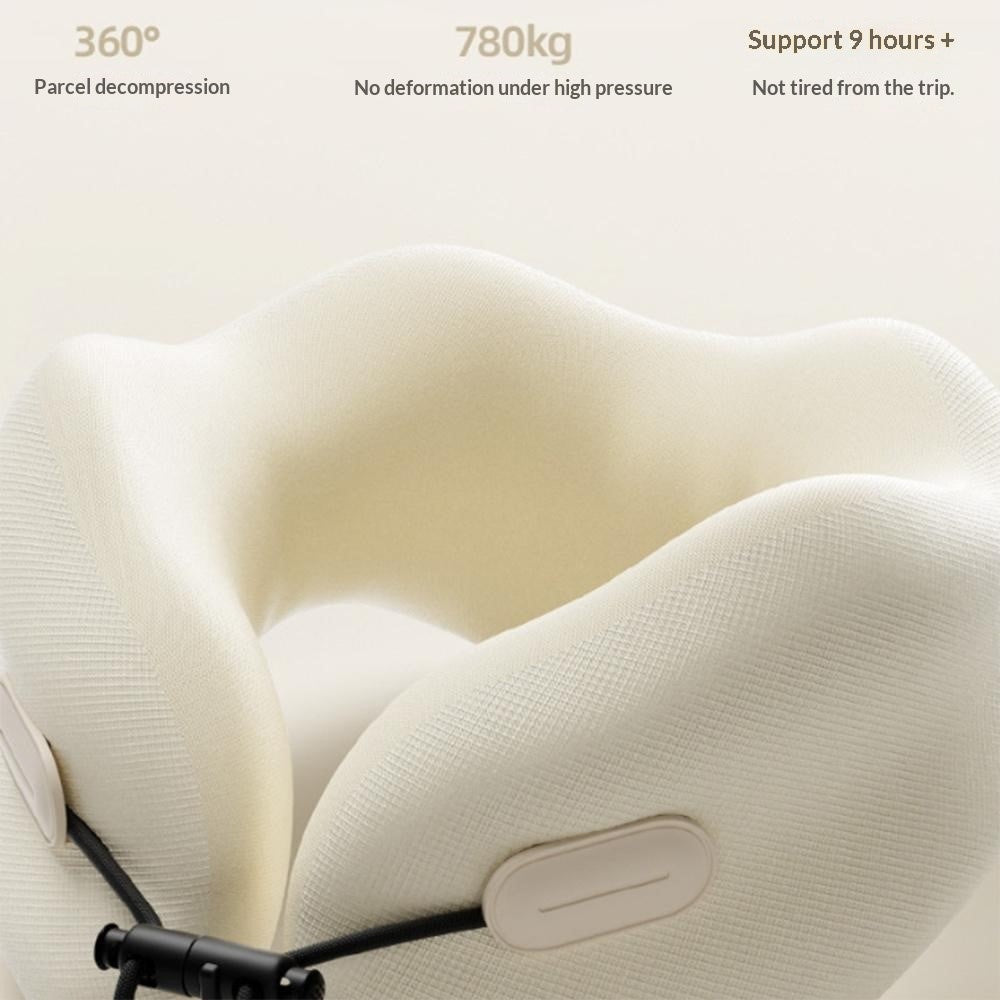 20x20x13cm Standard Size Memory Foam U-Shaped Travel Pillow Portable Neck Support Pillow with Storage Bag for Airplane Office