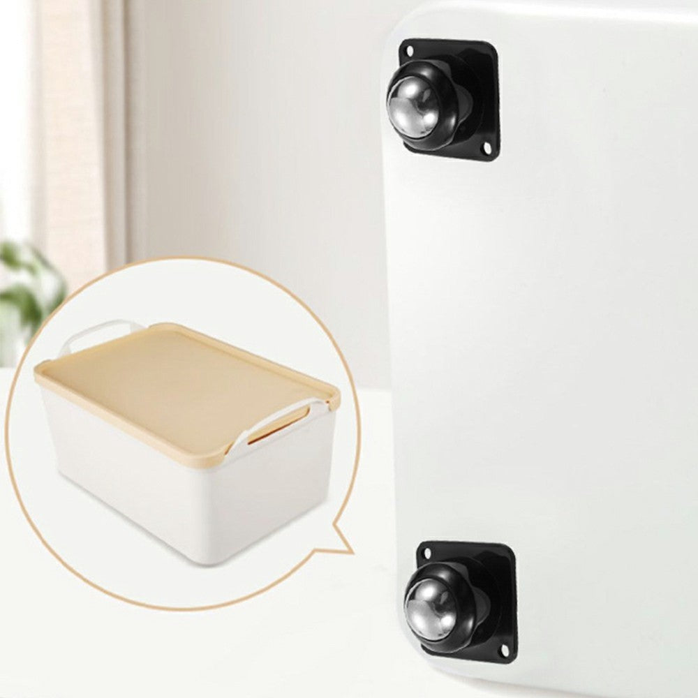 4Pcs 36x36mm Self-Adhesive Swivel Casters 60KG Load 360° Rotation Paste Caster Wheels for Furniture