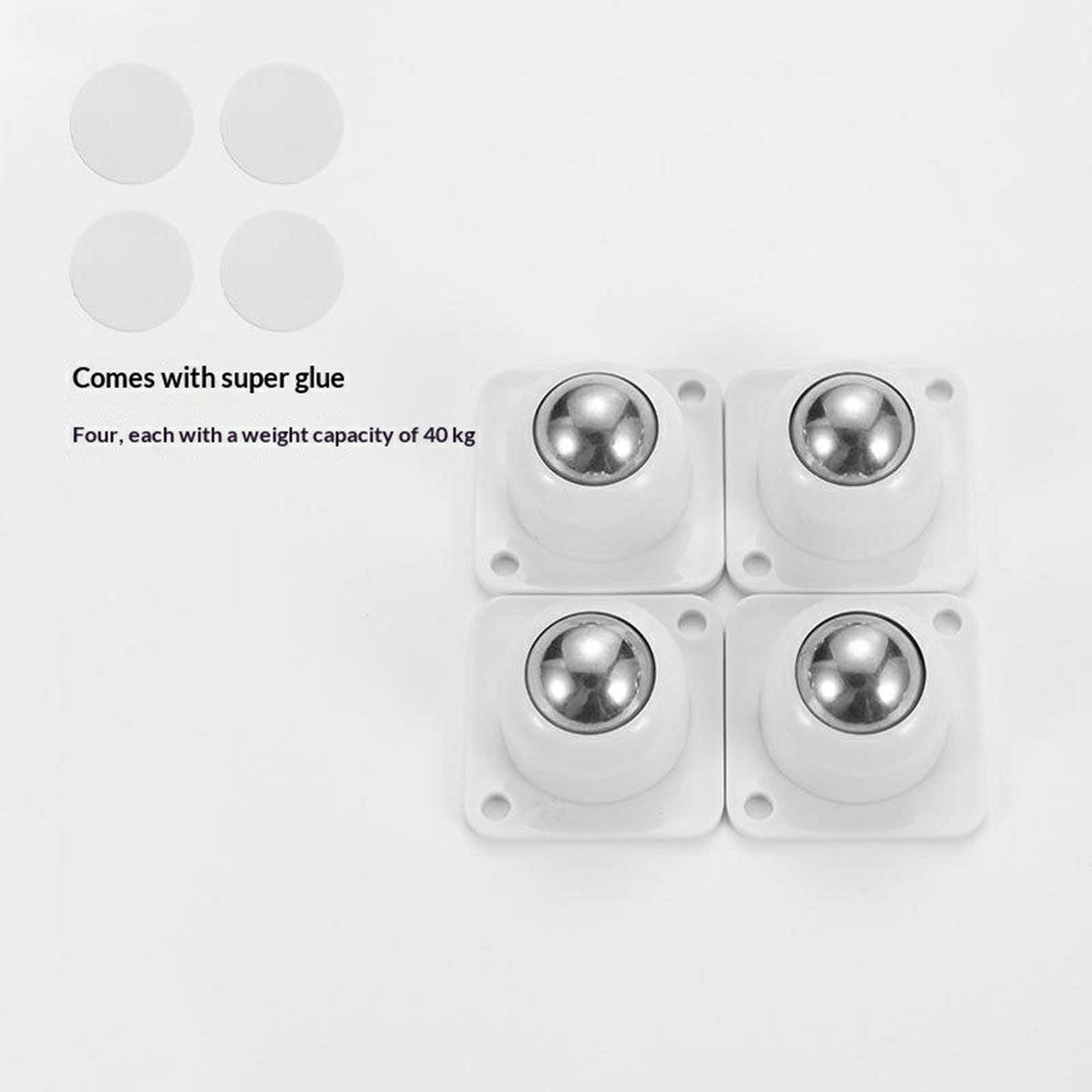 4Pcs 36x36mm Self-Adhesive Swivel Casters 60KG Load 360° Rotation Paste Caster Wheels for Furniture