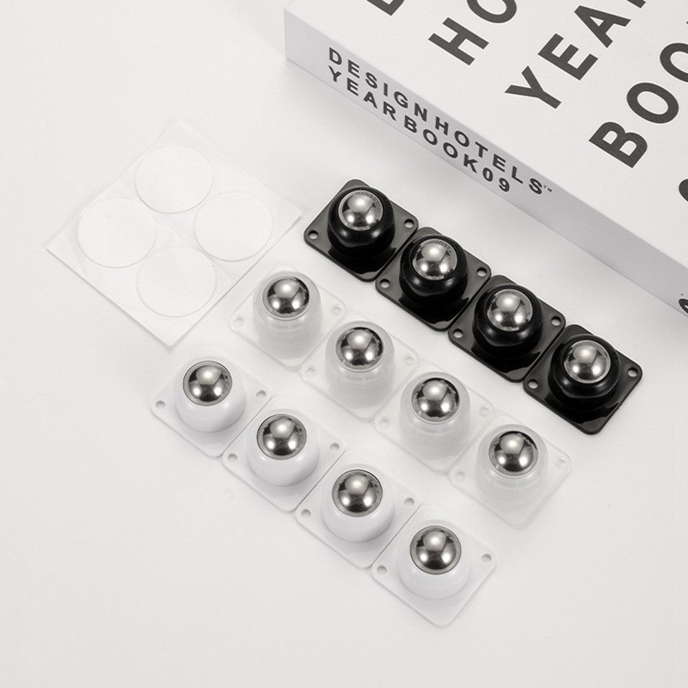4Pcs 30x30mm Self-Adhesive Swivel Casters 20KG Load 360° Rotation Paste Caster Wheels for Furniture