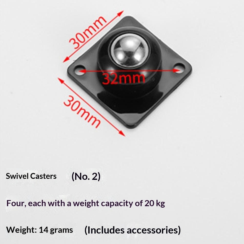 4Pcs 30x30mm Self-Adhesive Swivel Casters 20KG Load 360° Rotation Paste Caster Wheels for Furniture