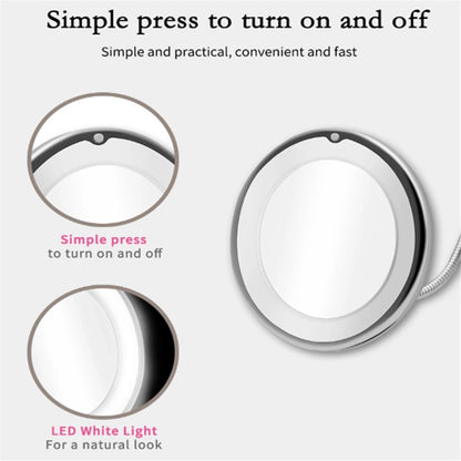 10X Magnification LED Mirror 8-inch Makeup Mirror with Suction Cup Design for Bathroom Dressing Table