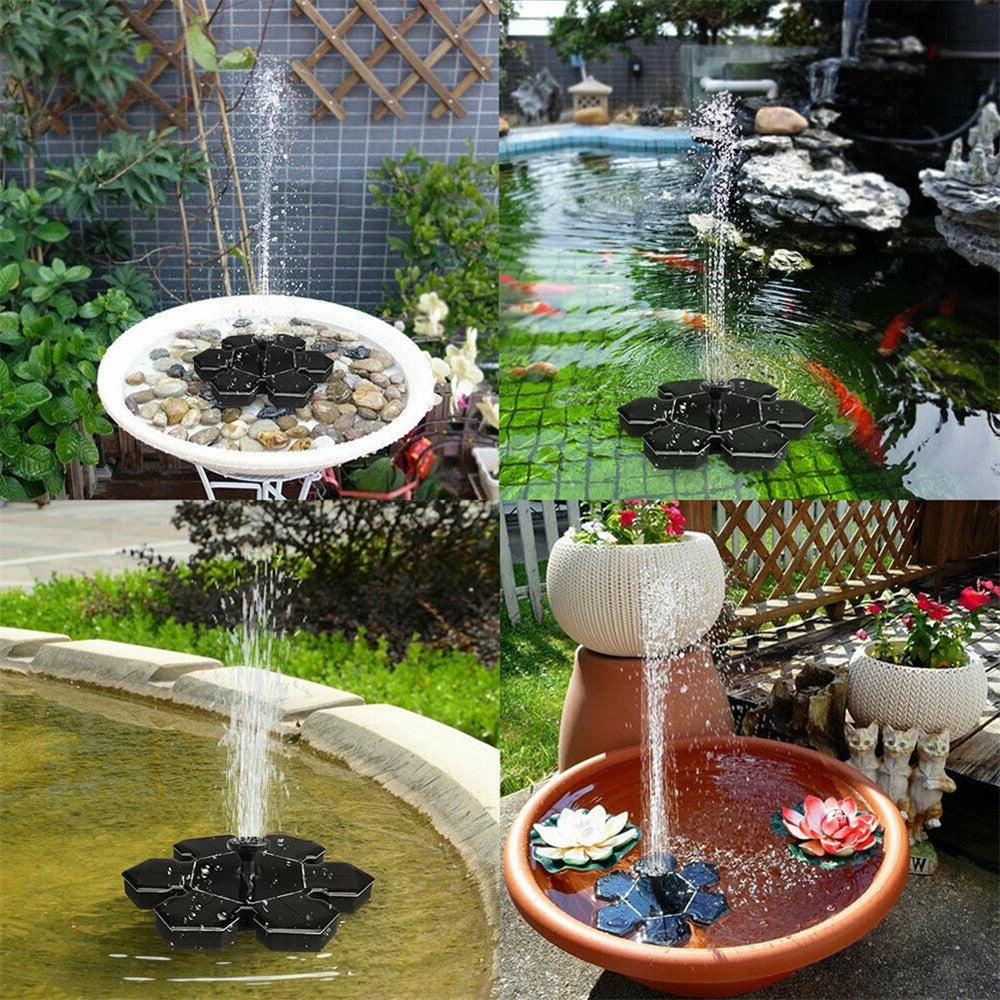 AS20A Mini Solar Powered Fountain Water Pump Garden Water Feature Floating Fish Tanks Decoration