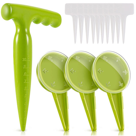 14-in-1 Seed Planter Tool Set Garden Seeder Sower with 5 Dial Settings Plant Dibber Label Tags