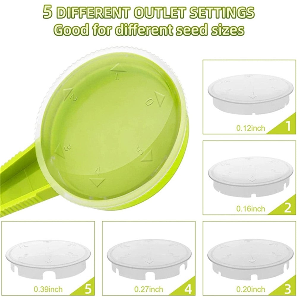 14-in-1 Seed Planter Tool Set Garden Seeder Sower with 5 Dial Settings Plant Dibber Label Tags