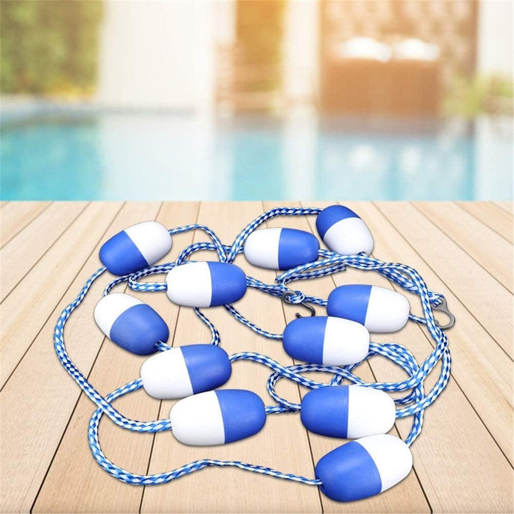 K-303 5m Swimming Pool Floating Safety Rope Lane Divider with Hook and 7 Bi-Color Floats