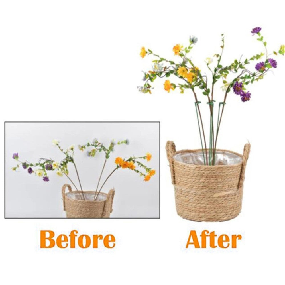 10PCS 27CM Fiberglass Plant Stake Garden Single Stem Support Stake Plant Cage Ring for Orchid Rose Tomato