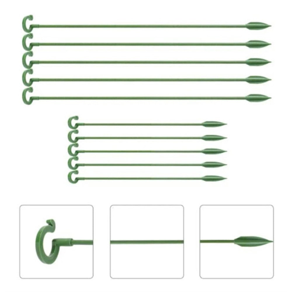 10PCS 27CM Fiberglass Plant Stake Garden Single Stem Support Stake Plant Cage Ring for Orchid Rose Tomato