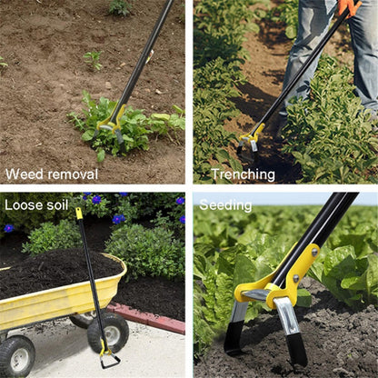 MYL-10 2.4m 6-Section Long Handle Hoe Garden Tool Loop Stirrup Hoe Scuffle Hoe for Weeding Gardening