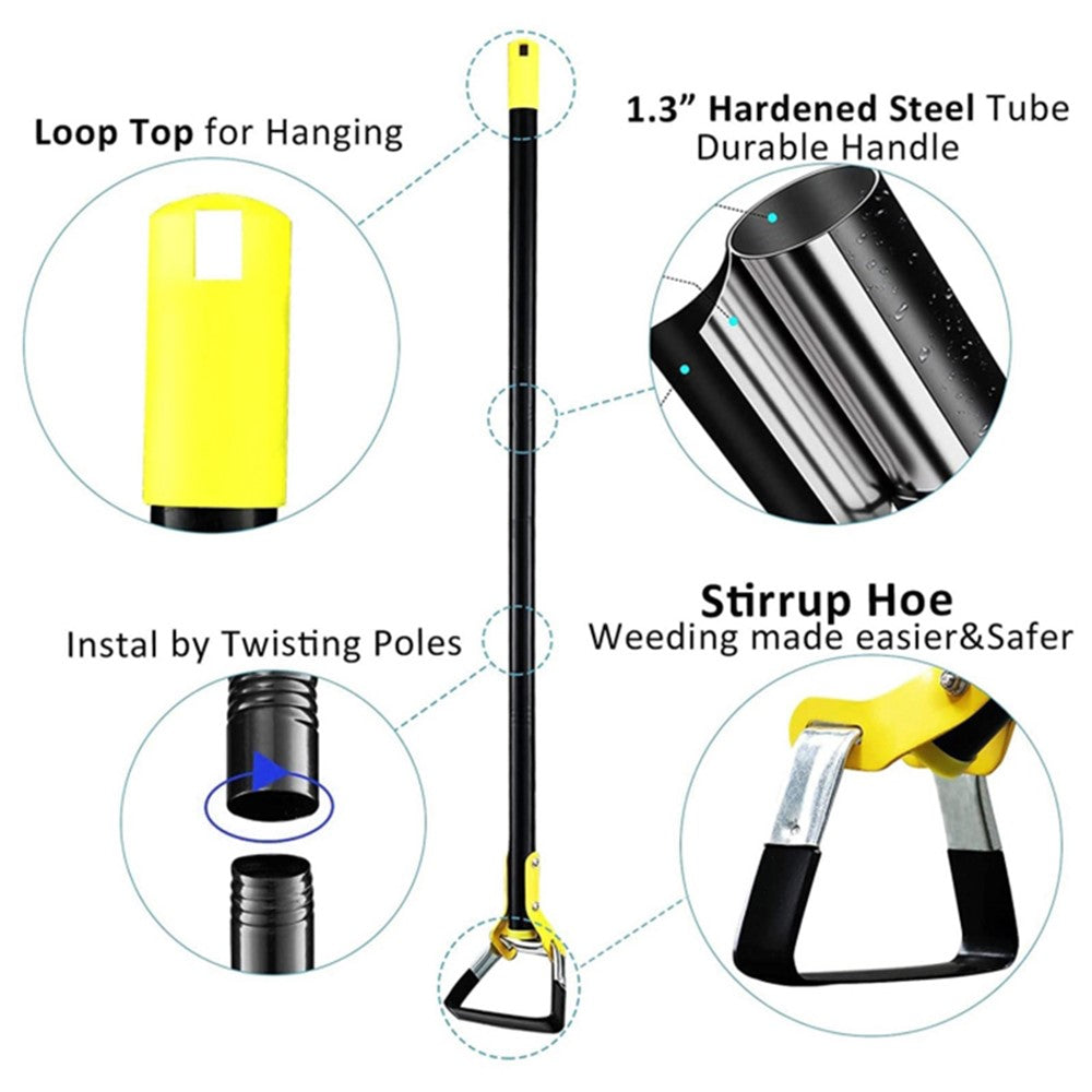 MYL-10 2m 5-Section Weeding Gardening Hoe Loop Stirrup Hoe Scuffle Hoe Garden Tool