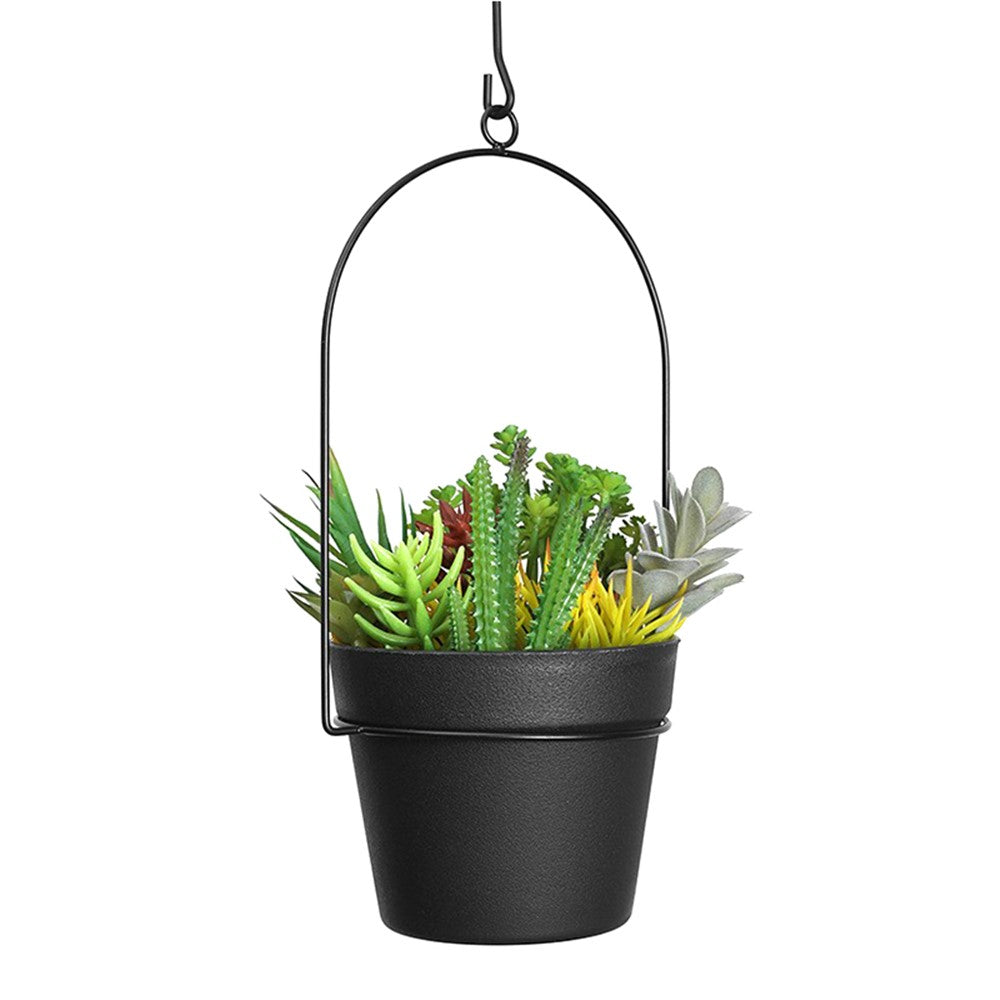 001-YL-221 Hanging Plant Pot Indoor Outdoor Balcony Potted Flower Iron Display Basket