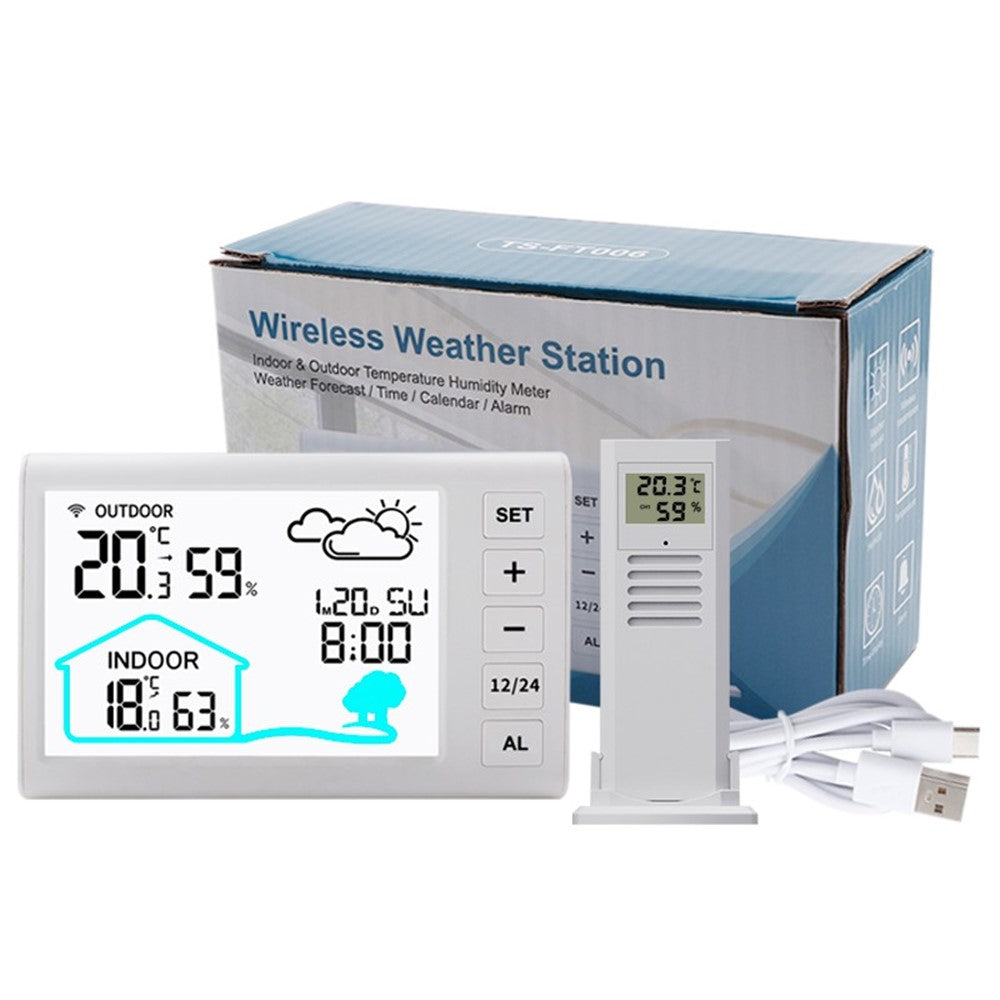 TS-FT006 Indoor / Outdoor Temperature Humidity Monitor Wireless Weather Station Alarm Clock (CE / ROHS Certified)