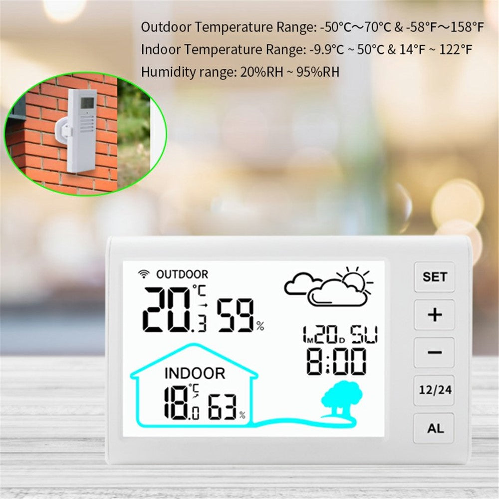 TS-FT006 Indoor / Outdoor Temperature Humidity Monitor Wireless Weather Station Alarm Clock (CE / ROHS Certified)