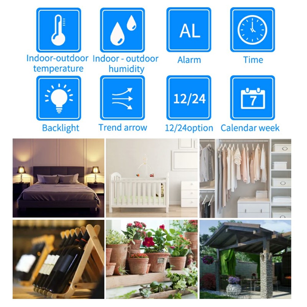 TS-FT006 Indoor / Outdoor Temperature Humidity Monitor Wireless Weather Station Alarm Clock (CE / ROHS Certified)