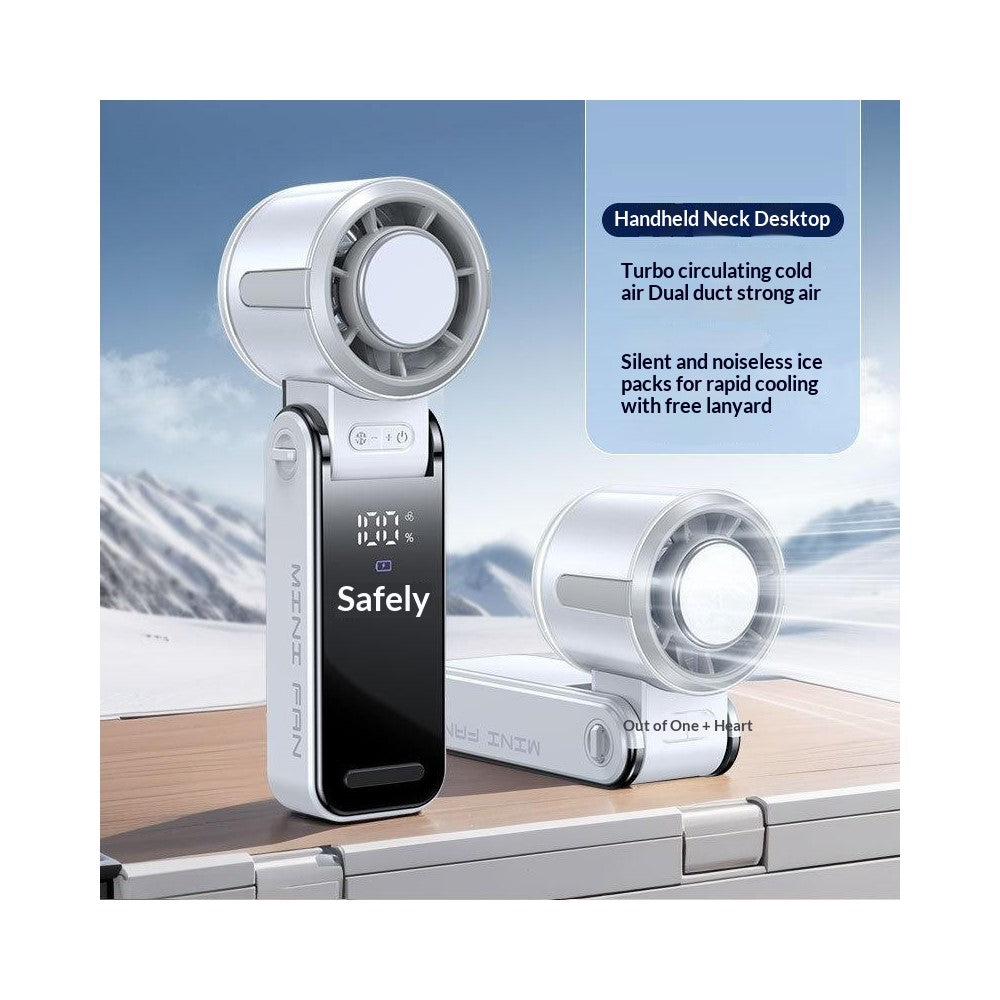 Mini-TEC-Halbleiter-Kühlventilator – Tragbarer 3-in-1 Ventilator für Nacken und Schreibtisch mit LED-Anzeige