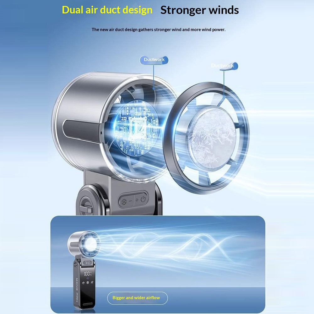 Mini-TEC-Halbleiter-Kühlventilator – Tragbarer 3-in-1 Ventilator für Nacken und Schreibtisch mit LED-Anzeige