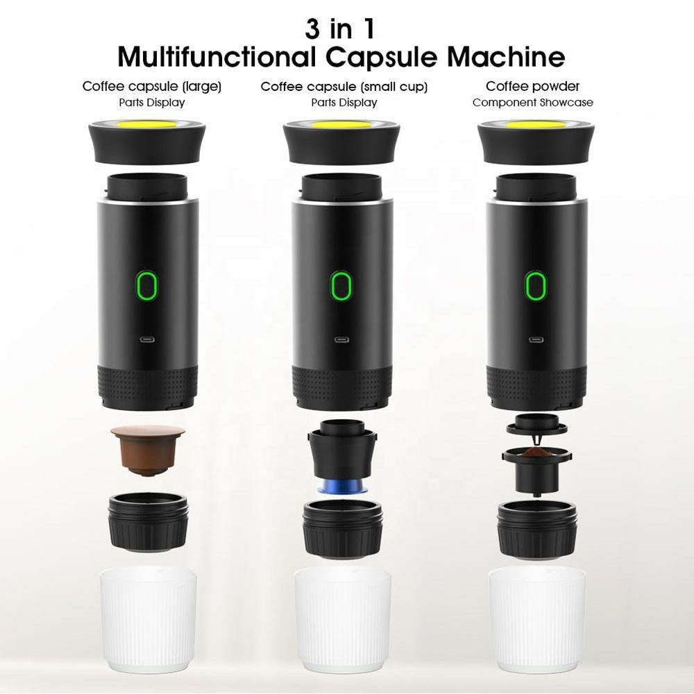 Tragbare Kaffeemaschine: Selbstheizend, Elektrisch, Espresso für unterwegs (Kaffee & Kapseln)