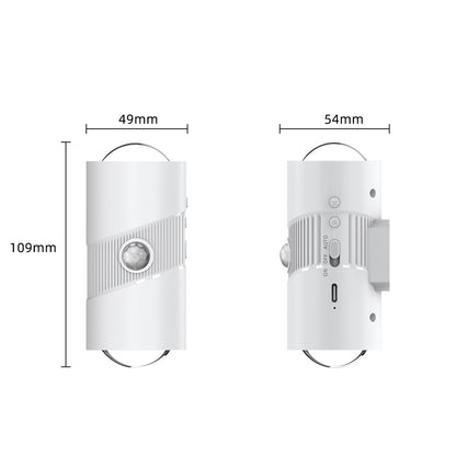 YSJ-008A 1Pc RGB Night Light Smart Motion Sensor 4-level Brightness Magnetic Wall Light for Hallway