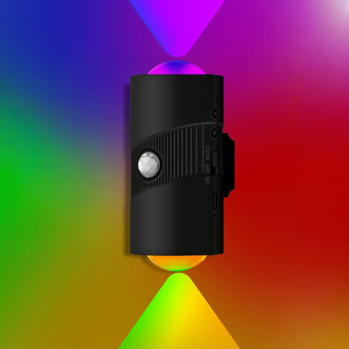 YSJ-008A 1Pc RGB Night Light Smart Motion Sensor 4-level Brightness Magnetic Wall Light for Hallway