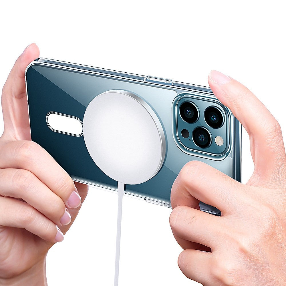 For iPhone 14 Pro 6.1 inch Compatible with MagSafe Clear Phone Case Wear-resistant Acrylic + TPU Hybrid Cover with Magnetic Charging Function