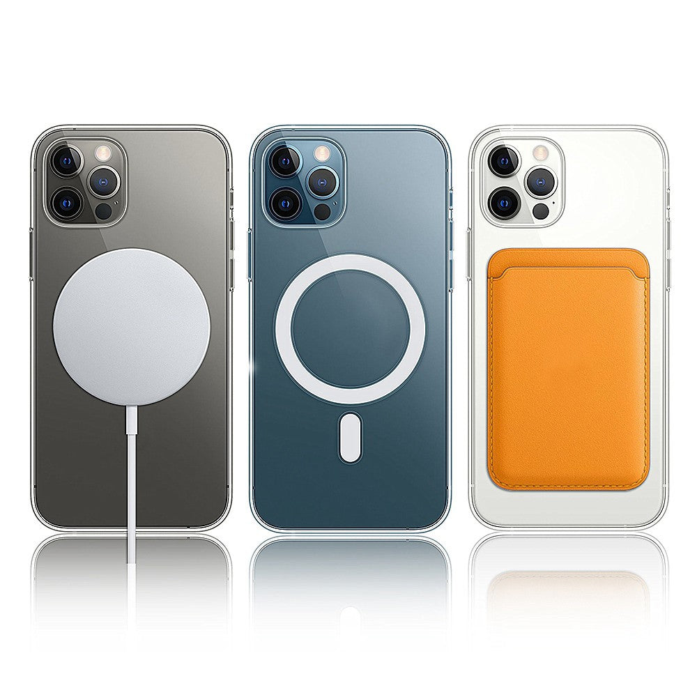 For iPhone 14 Pro 6.1 inch Compatible with MagSafe Clear Phone Case Wear-resistant Acrylic + TPU Hybrid Cover with Magnetic Charging Function