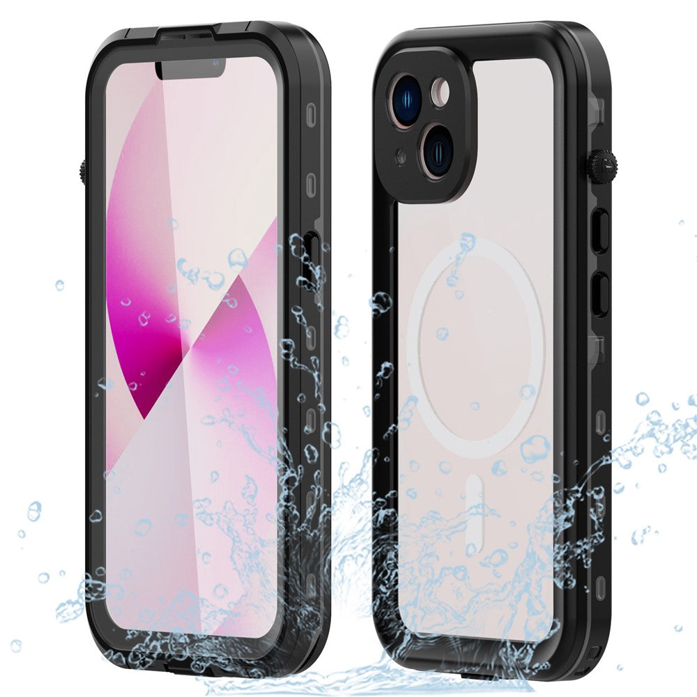 REDPEPPER Dot+ Series for iPhone 14 6.1 inch Compatible with MagSafe Wireless Charging Fall Proof Phone Cover IP68 Waterproof IP6X Dustproof Transparent Back Hybrid Phone Case