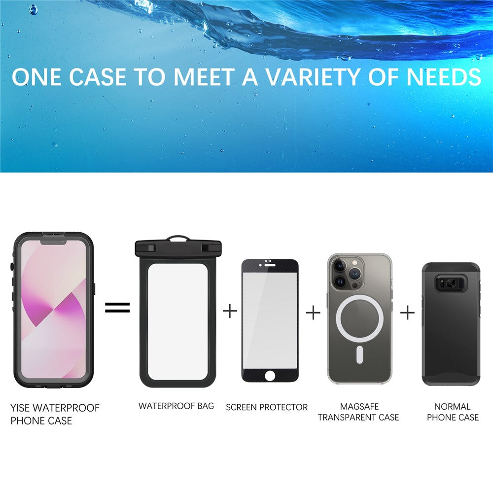 REDPEPPER Dot+ Series for iPhone 14 6.1 inch Compatible with MagSafe Wireless Charging Fall Proof Phone Cover IP68 Waterproof IP6X Dustproof Transparent Back Hybrid Phone Case