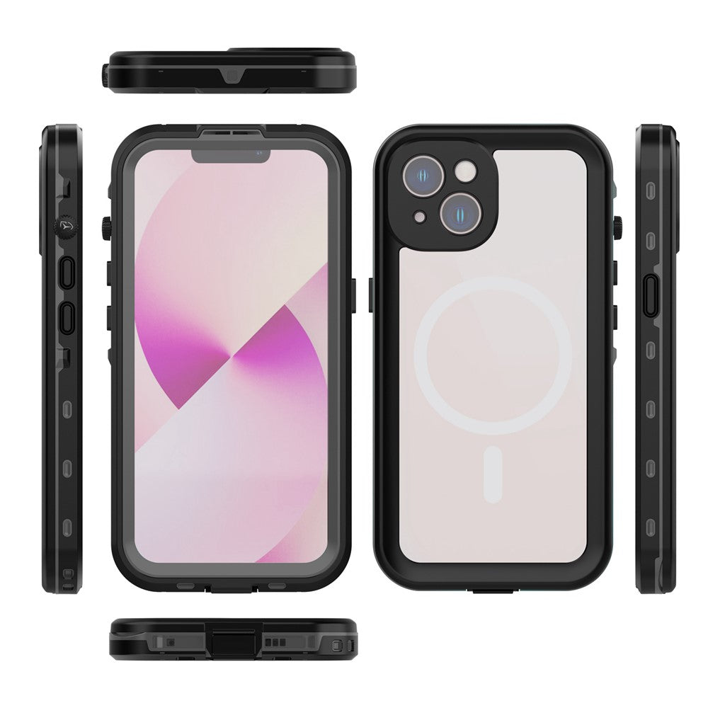 REDPEPPER Dot+ Series for iPhone 14 6.1 inch Compatible with MagSafe Wireless Charging Fall Proof Phone Cover IP68 Waterproof IP6X Dustproof Transparent Back Hybrid Phone Case