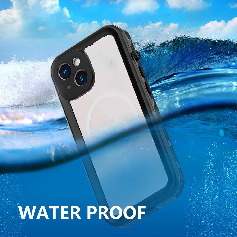 REDPEPPER Dot+ Series for iPhone 14 6.1 inch Compatible with MagSafe Wireless Charging Fall Proof Phone Cover IP68 Waterproof IP6X Dustproof Transparent Back Hybrid Phone Case