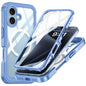 For iPhone 16 Magnetic Case with Tempered Glass Film PC + TPU Full Rugged Phone Cover