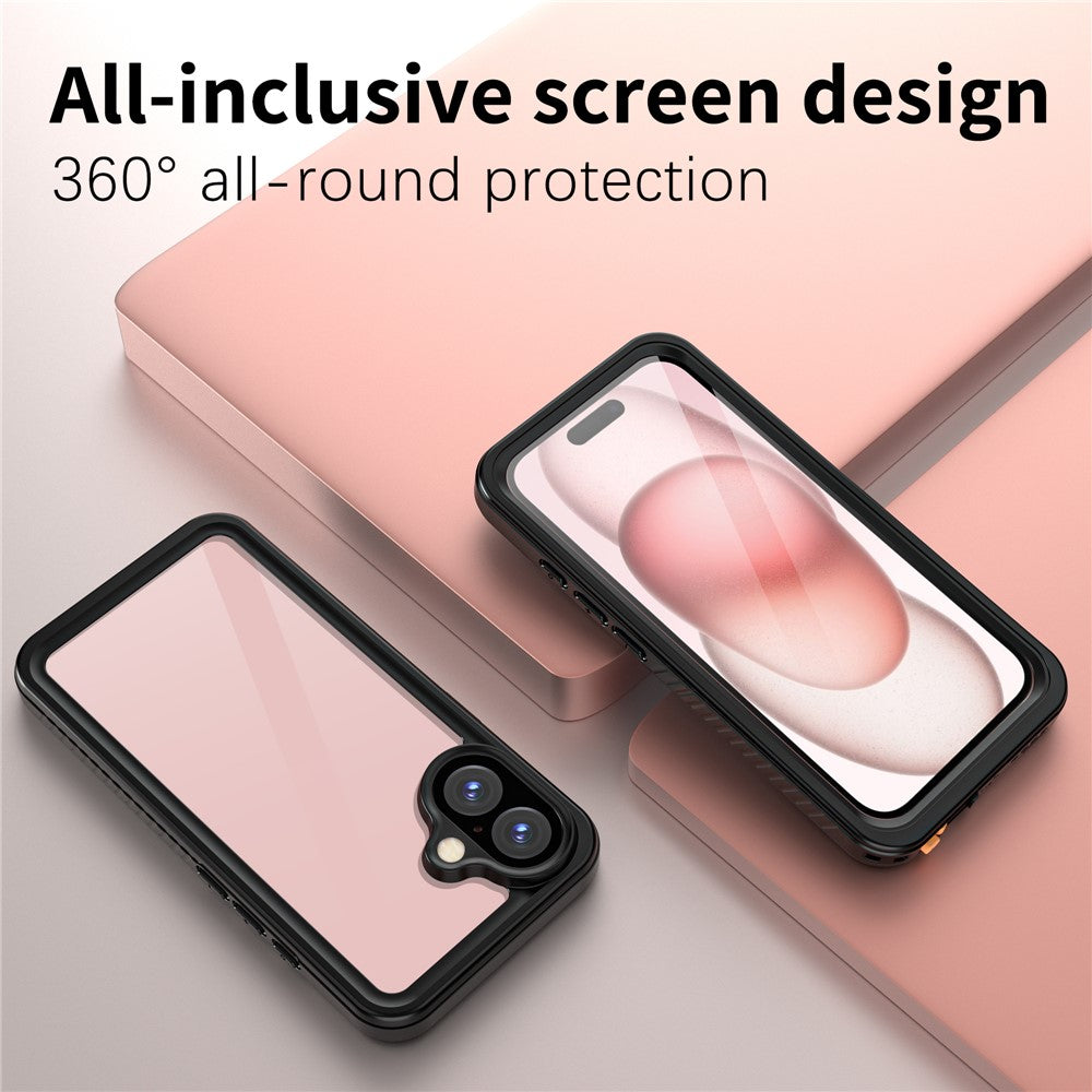 REDPEPPER FS Series For iPhone 16 Cell Phone Case IP68 Waterproof Clear Back Panel Phone Cover