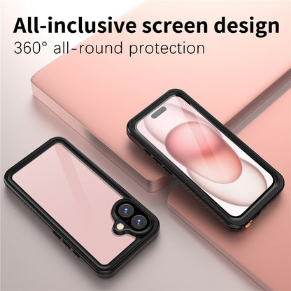 REDPEPPER FS Series For iPhone 16 Cell Phone Case IP68 Waterproof Clear Back Panel Phone Cover