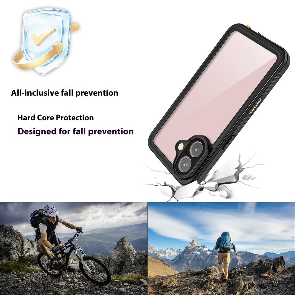REDPEPPER FS Series For iPhone 16 Cell Phone Case IP68 Waterproof Clear Back Panel Phone Cover